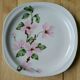 7 porcelain dessert plates pink flowers