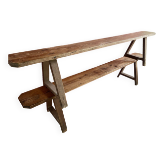 Two old fir benches