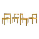 Chaises de salle à manger en chêne au design néerlandais vintage, années 1960.