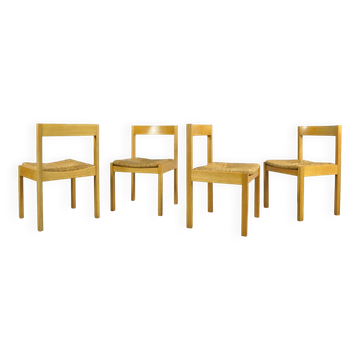 Vintage dutch design oak dining chairs, 1960s