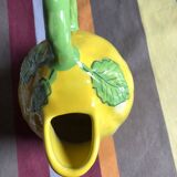 Lemon yellow ceramic pitcher