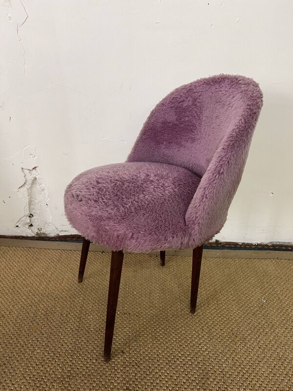 Chaise moumoute Lilas vintage