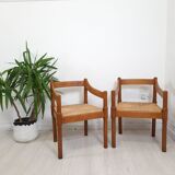 Pair of Carimate chairs by Vico Magistretti for Cassina 1960