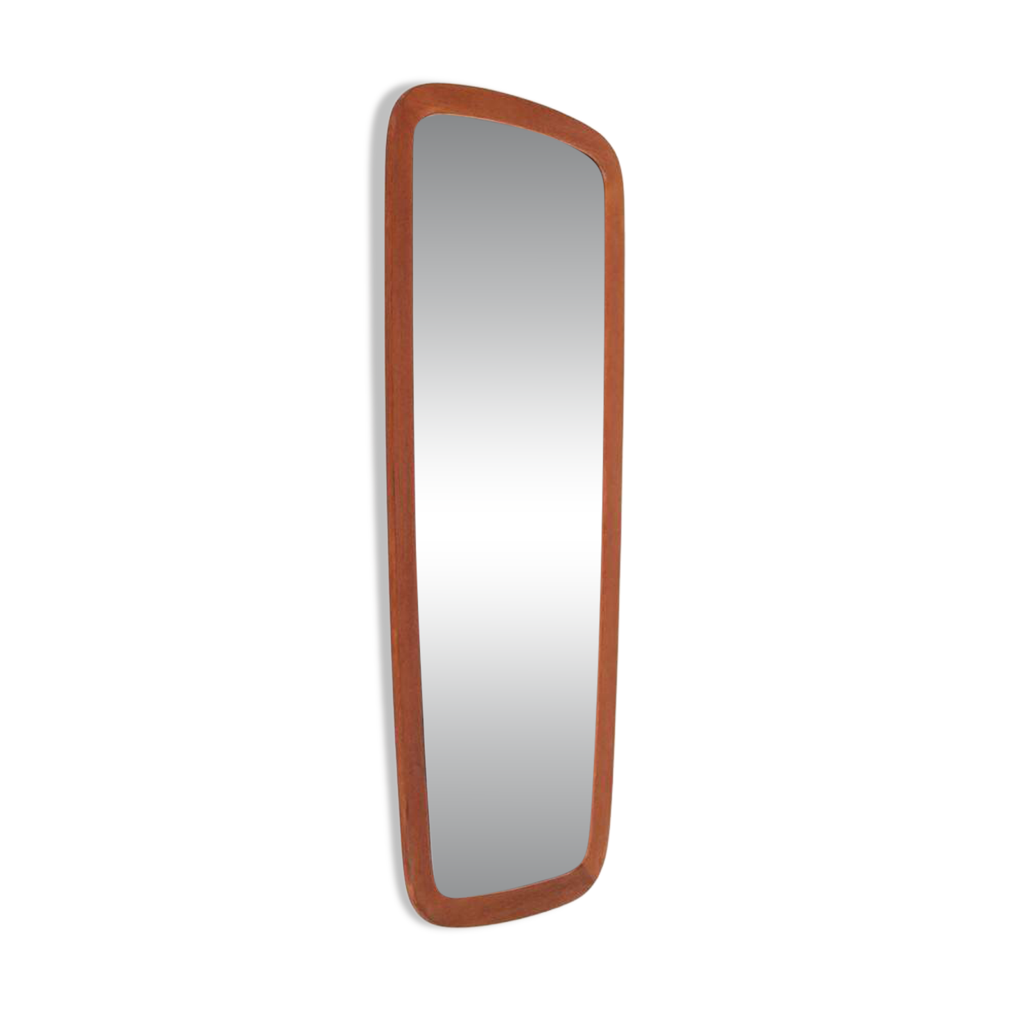 Big fully restored teak wall mirror / Mid-century Danish modern design / 1960s