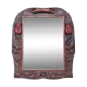 Antique wood mirror, art deco mirror, carved wood mirror tulip patterns, wall mirror, art deco
