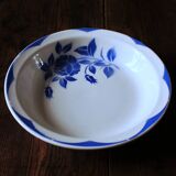 Plat rond creux Corsica Digoin Sarreguemines Bleu Art Deco