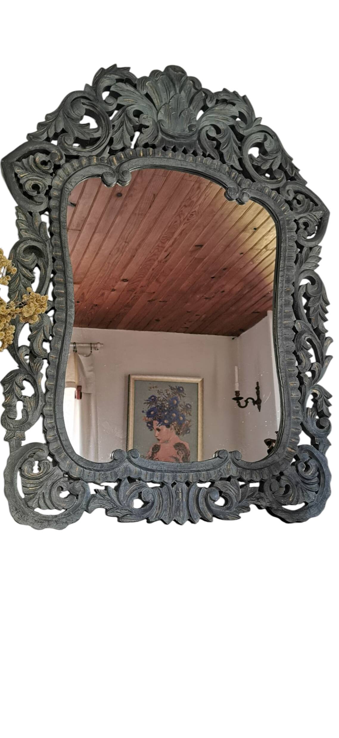 Miroir baroque en bois sculpté
