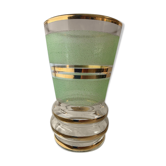1950s vase in green granite frosted glass