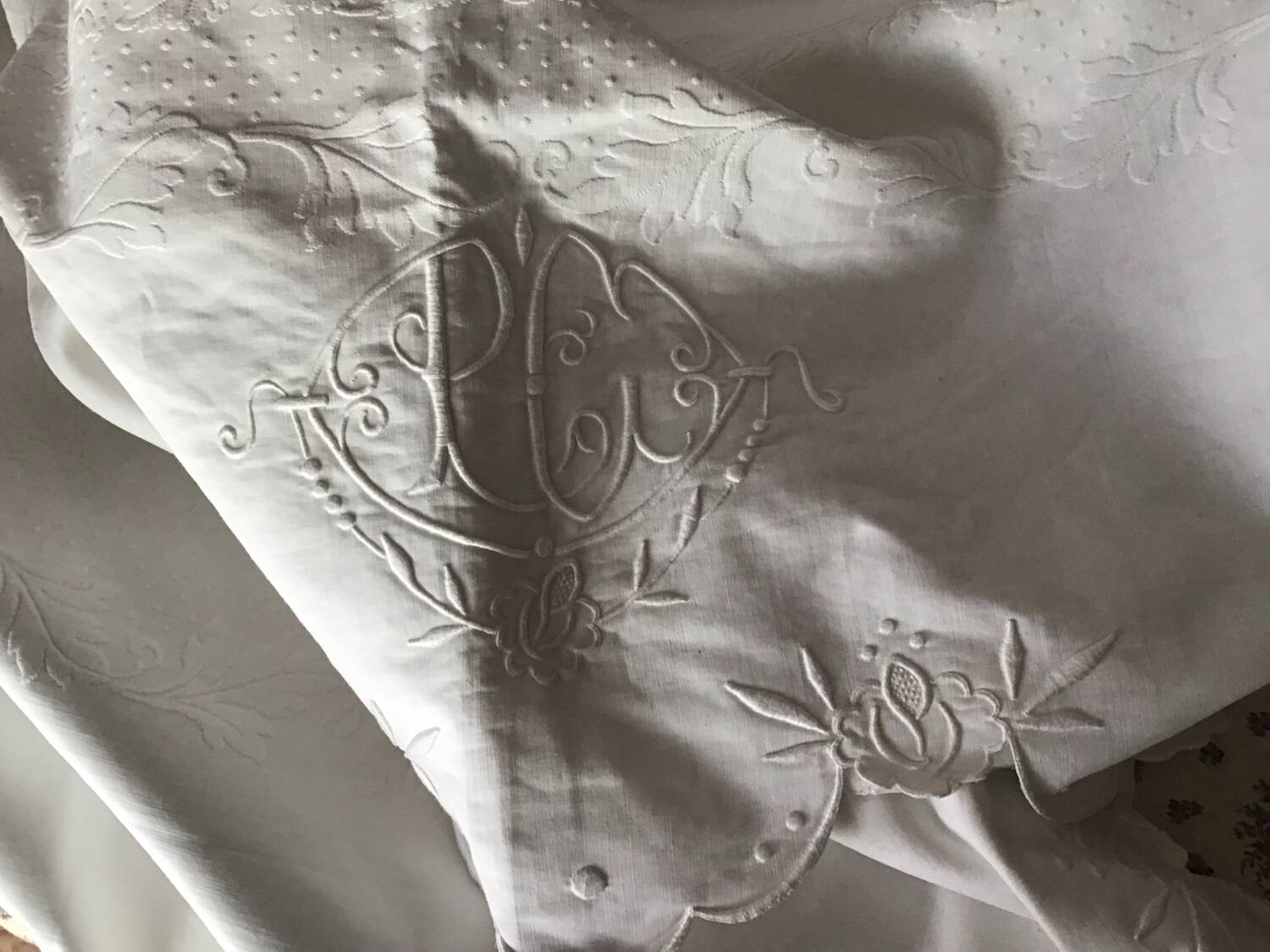 White cotton bedspread