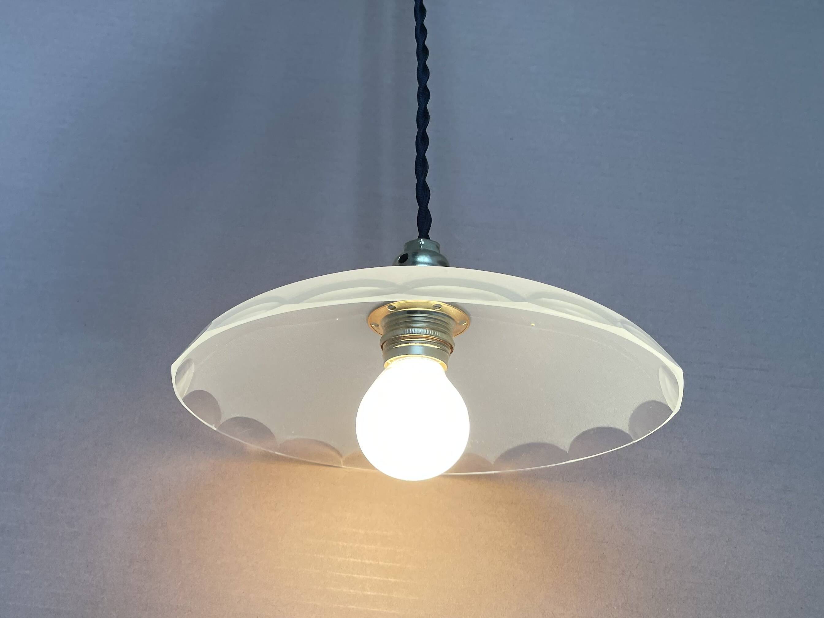 Small antique glass pendant light