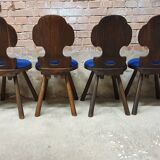 Set of 6 brutalist bistro chairs 1960