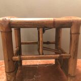 beau ancien tabouret bambou asiatique