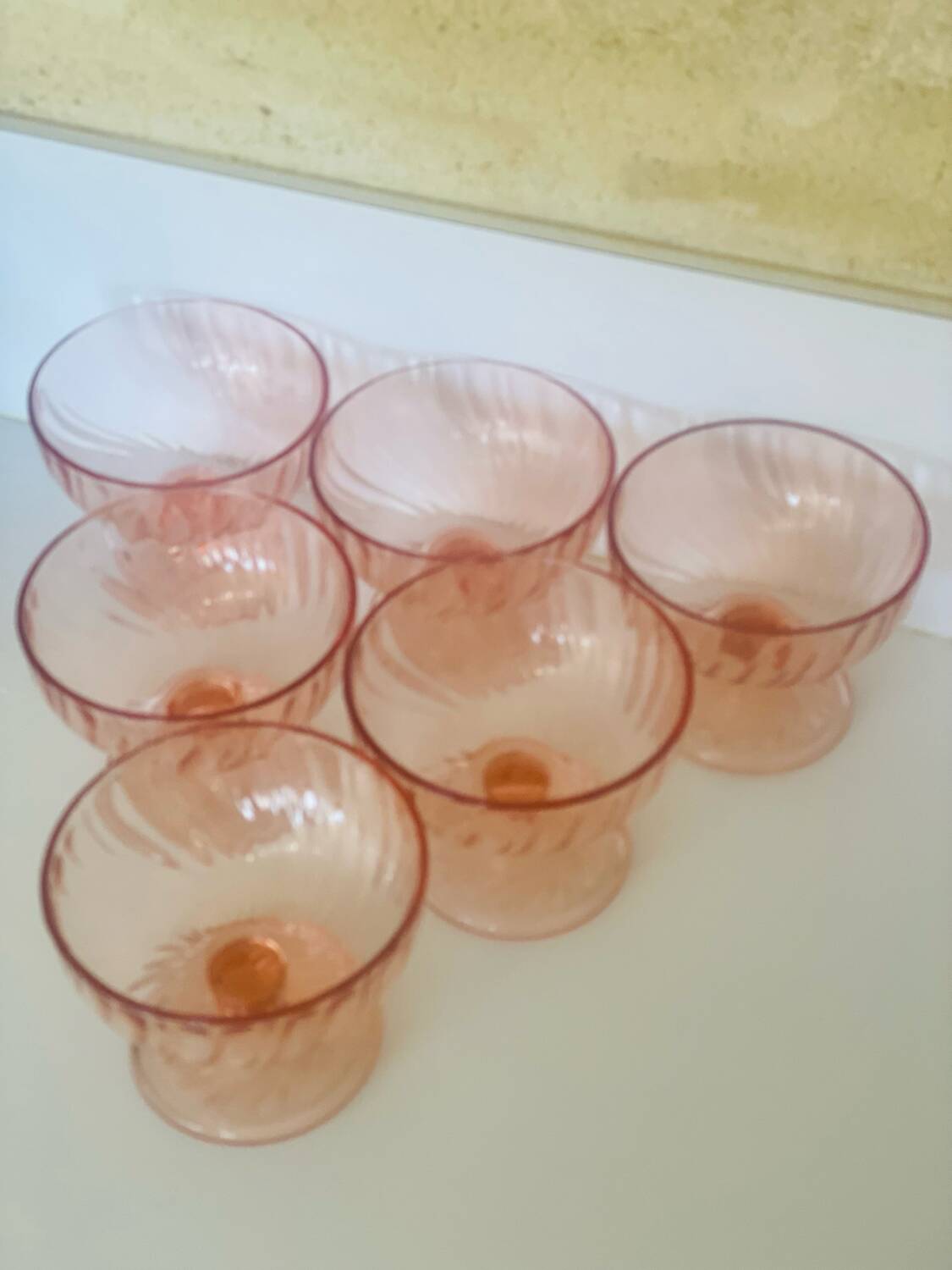 6 large dessert ice cream bowls Rosaline Luminarc France