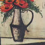 Bernard BUFFET: The bouquet of flowers, lithograph on framed canvas.