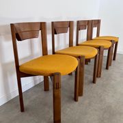 Set of 4 Scandinavian style chairs Girsberger 70s vintage solid wood