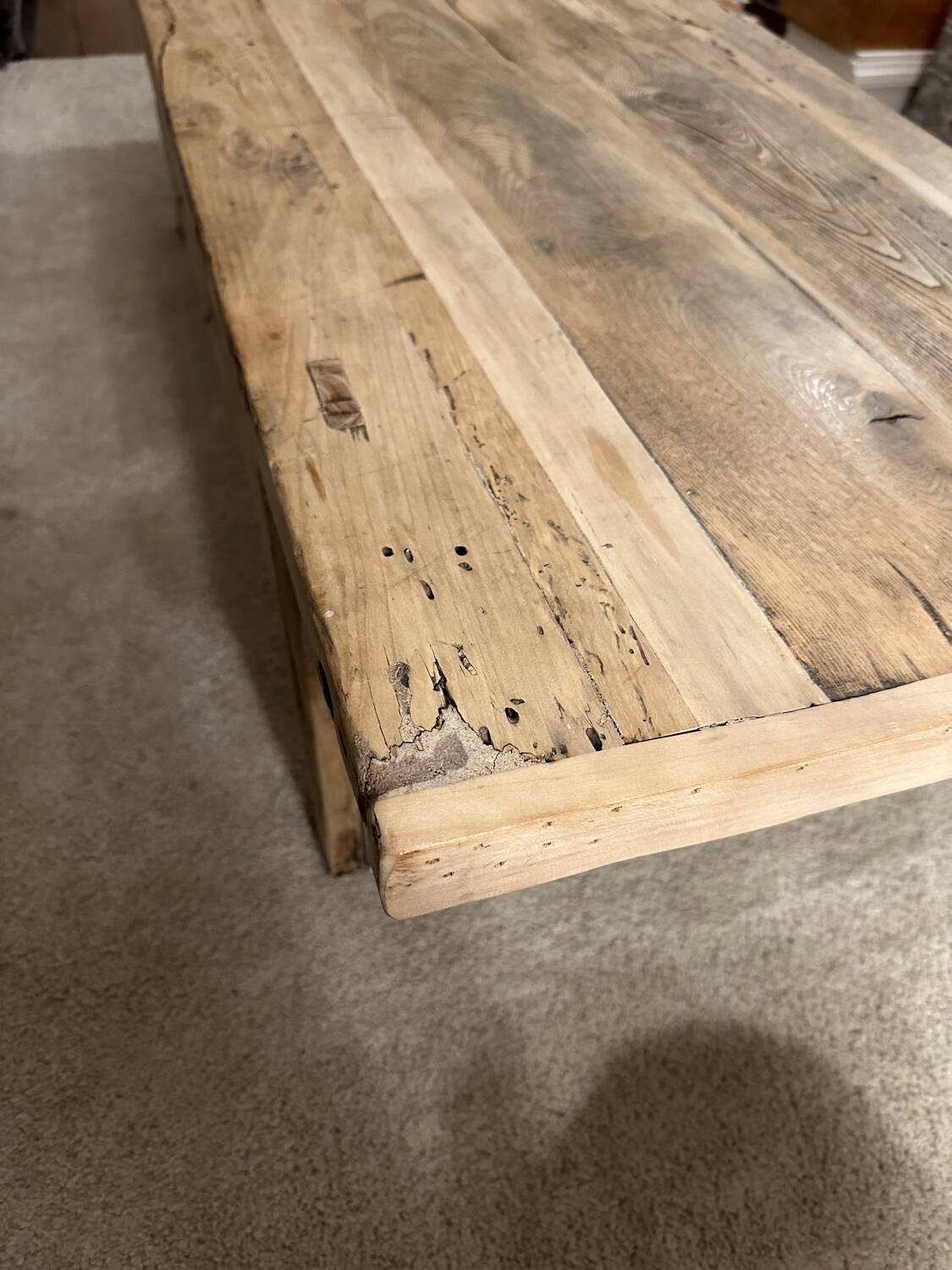 Antique coffee table in elm