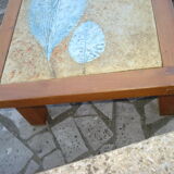 Coffee table with plate enamelled ceramic Les 2 Potiers, 1960