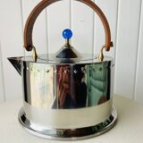Vintage Bodum Ottoni stainless steel kettle designed by Carsten Jørgensen 1986, button.
