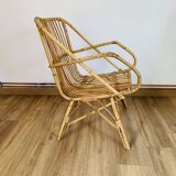 Cubic rattan armchair