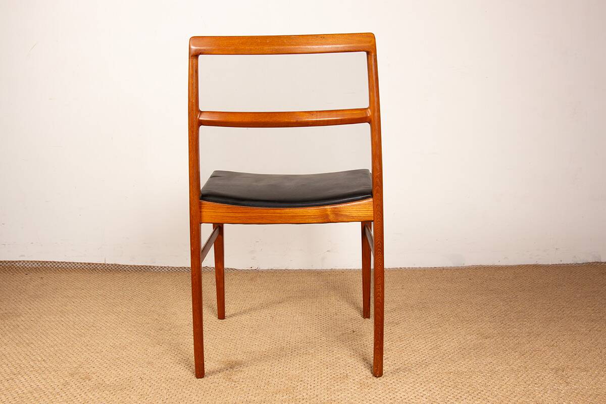 Set of 4 Danish teak and leather chairs, model 430, by Arne Vodder, 1960