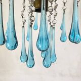 Murano glass waterfall chandelier with tassels and water drops