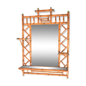 Mirior en  rotin et laiton