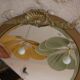 Golden wooden art deco oval mirror - 50x58cm