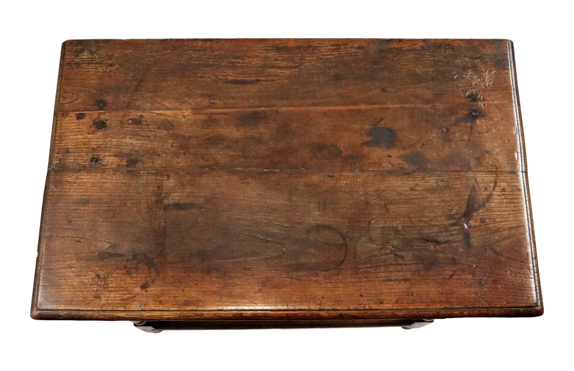 English table drawer lowboy antique solid oak 18th century 94cm