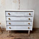 Vintage weekly chest of drawers 1950/1960 - retro - 4 drawers - compass feet - white