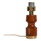 Teak wood and brass lamp base from the 60s