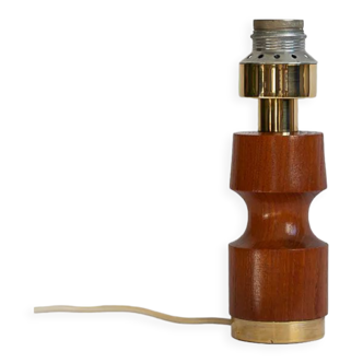 Teak wood and brass lamp base from the 60s