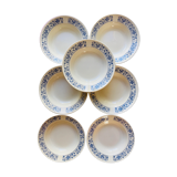 Hollow plate in faience pattern vintage blue bird j.v liex