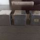 Set of three design candlesticks in brushed steel - Vintage Habitat - 1970s/1980s