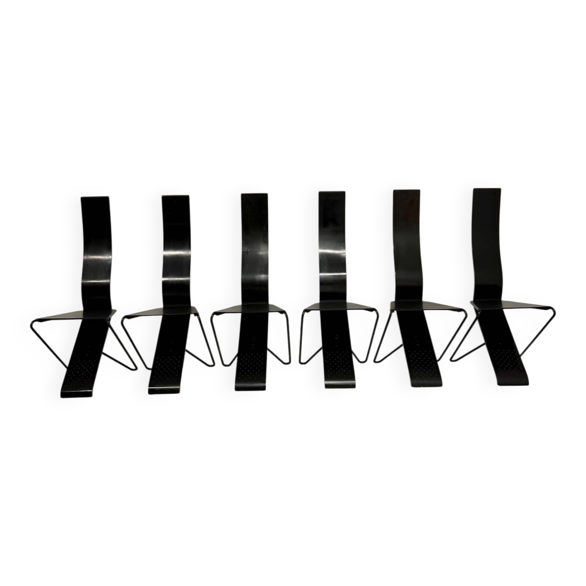 Set of 6 Italian design chairs by Pietro Arosio, postmodern, 1980s.