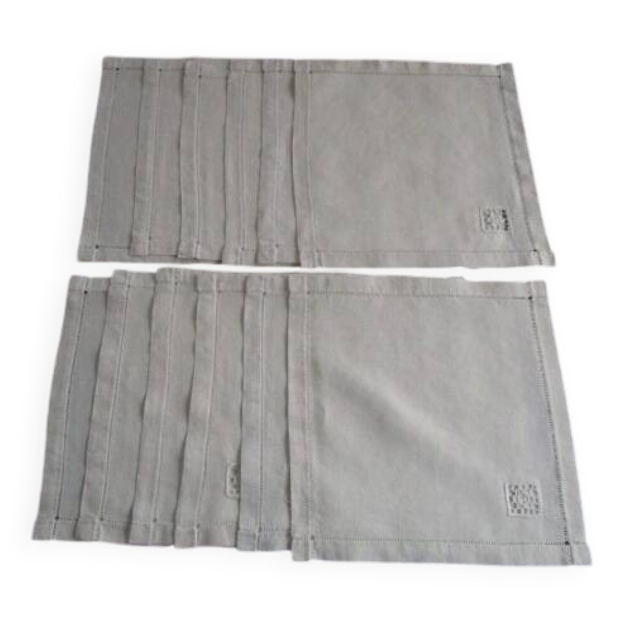 12 antique embroidered tea napkins 28x28cm