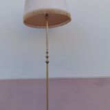 Lampadaire tripode en laiton torsadé