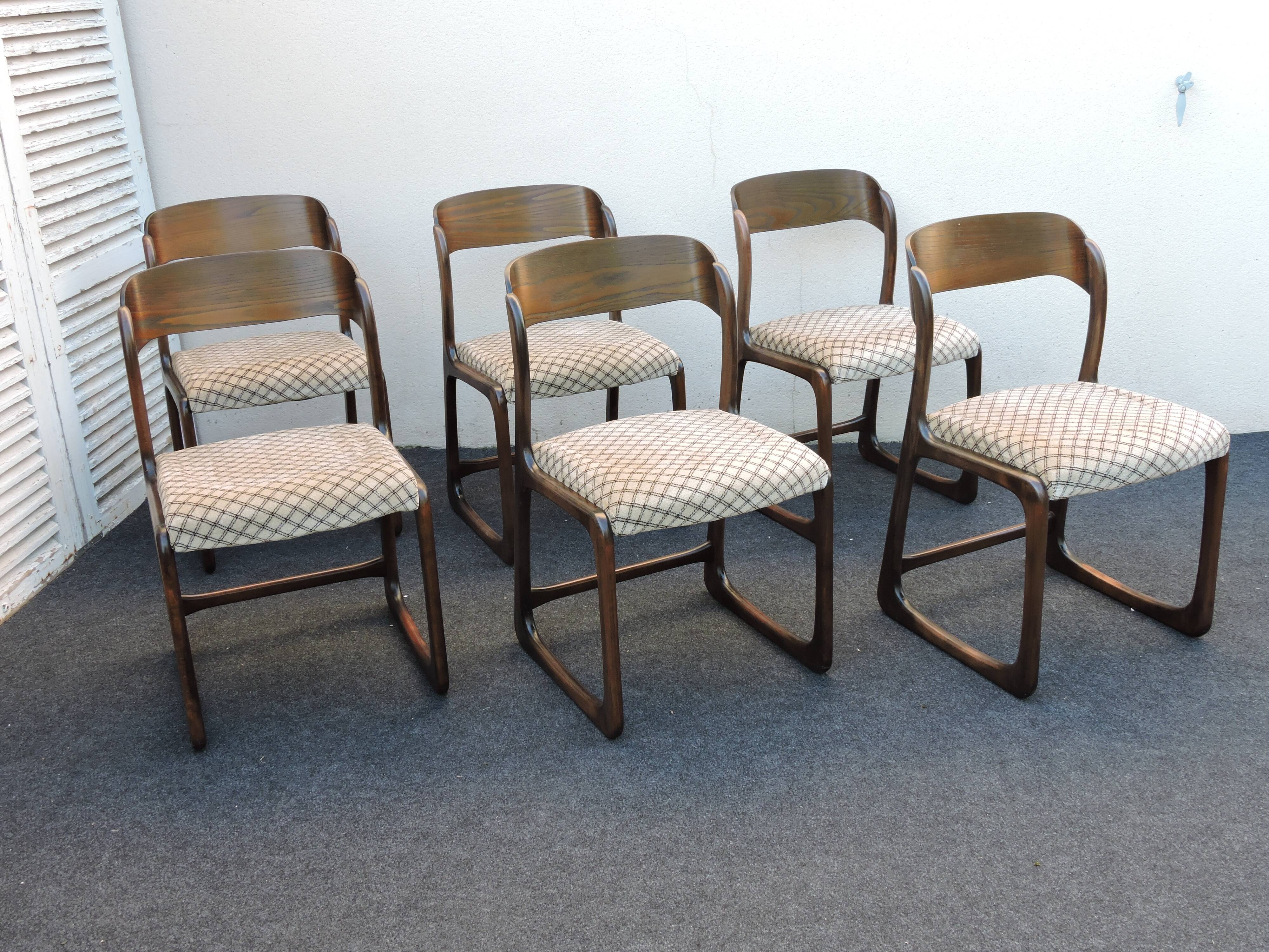 Suite of 6 Baumann chairs model Sleigh