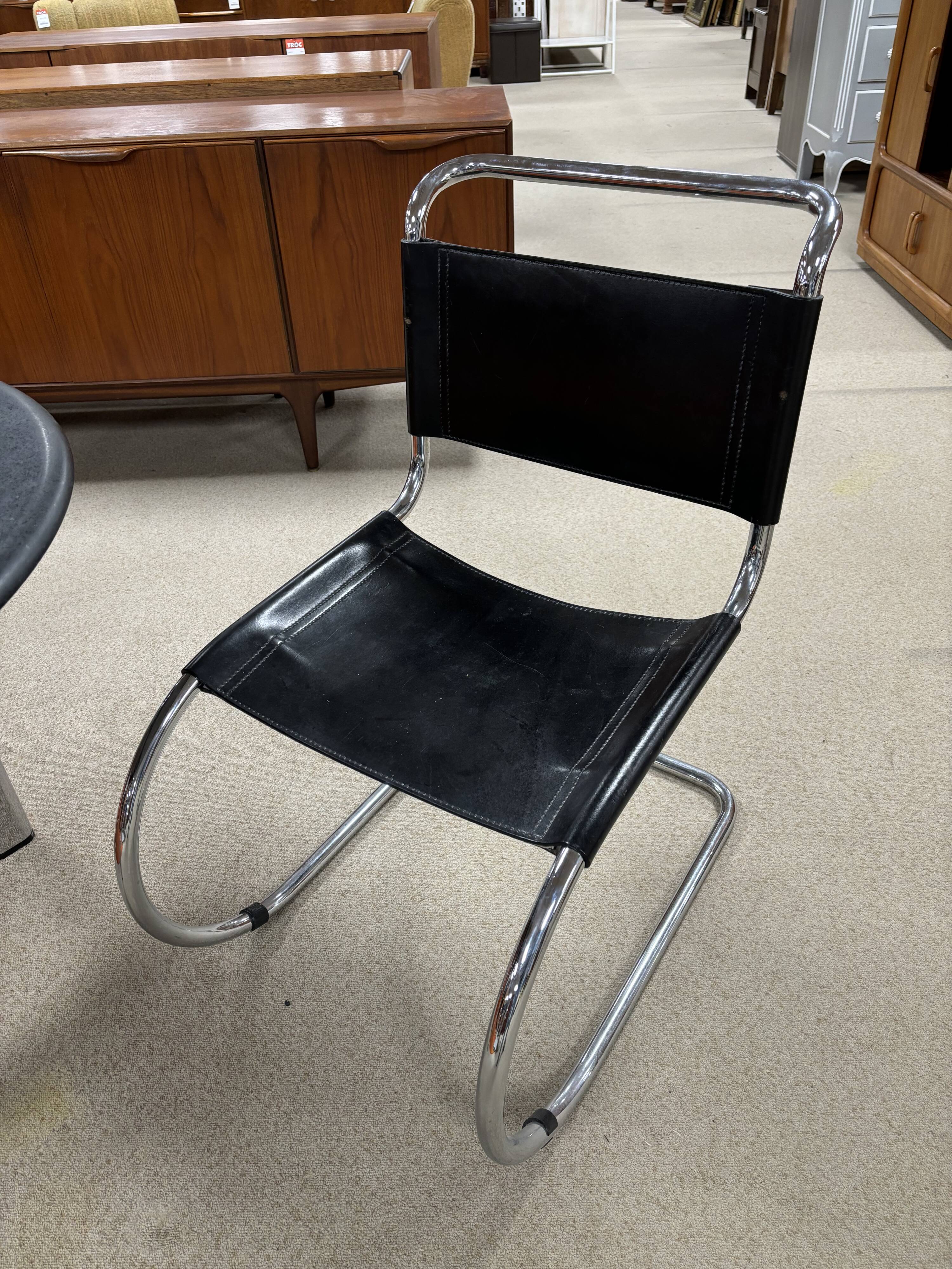 set of 4 MR side chairs by Ludwig Mies Van Der Rohe, Fasem edition, 1983