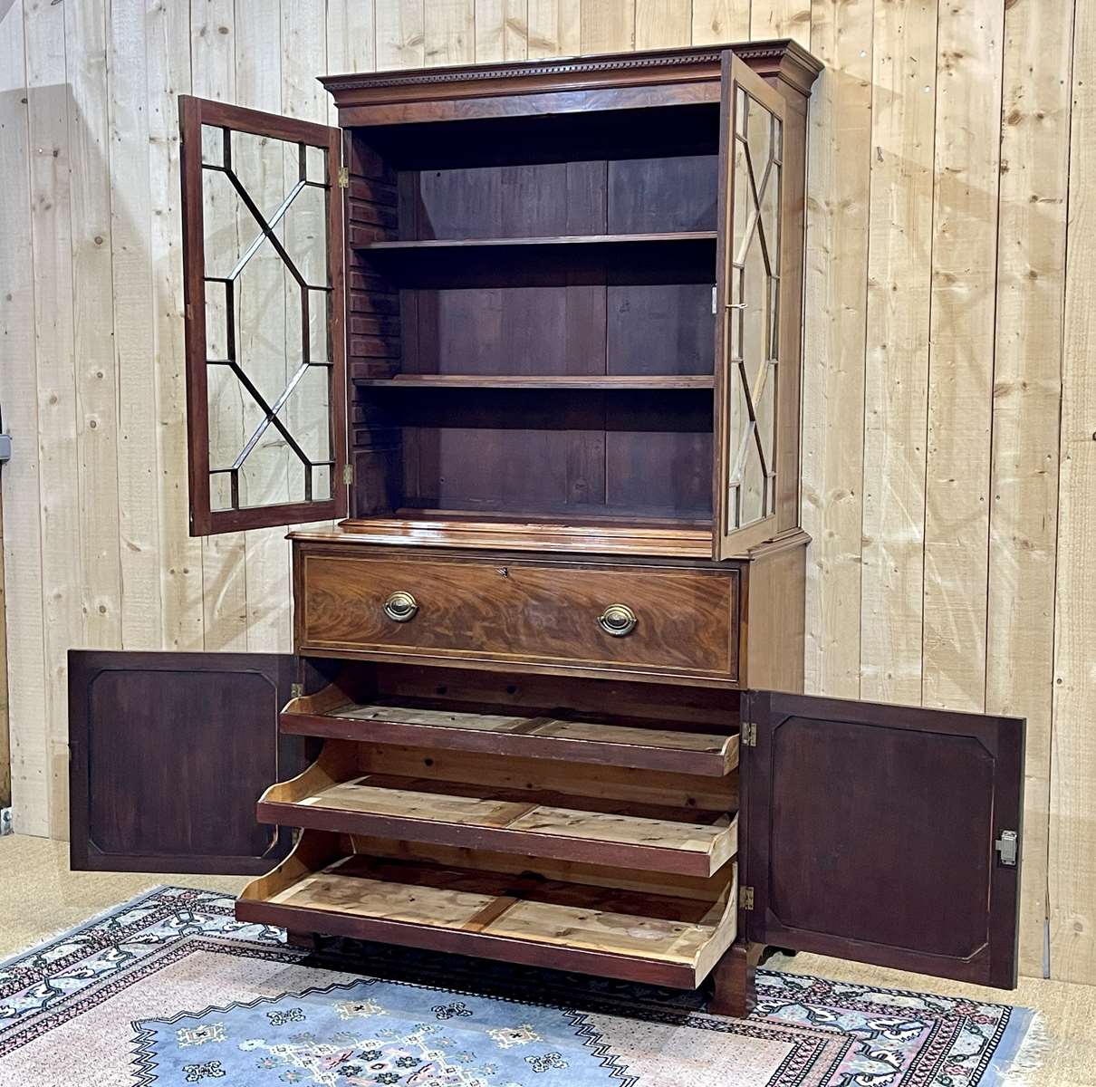 Nineteenth-century English mahogany scriban