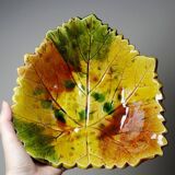 Vintage ceramic slip autumn leaf cup