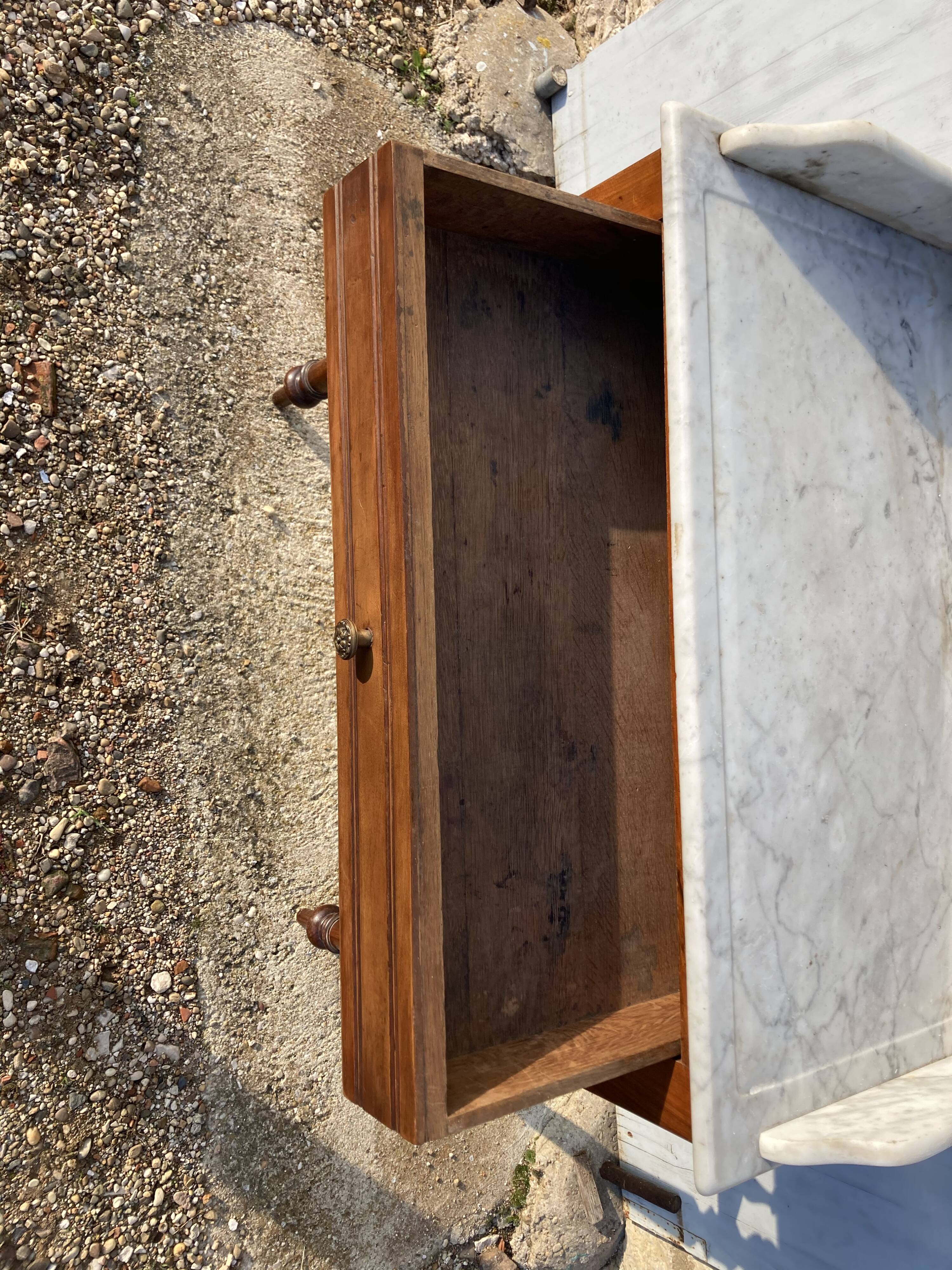 Pine hairdresser with marble tray