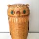 Wicker basket shape owl design 70s