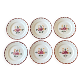 6 assiettes plates anciennes en faïence de Longchamp