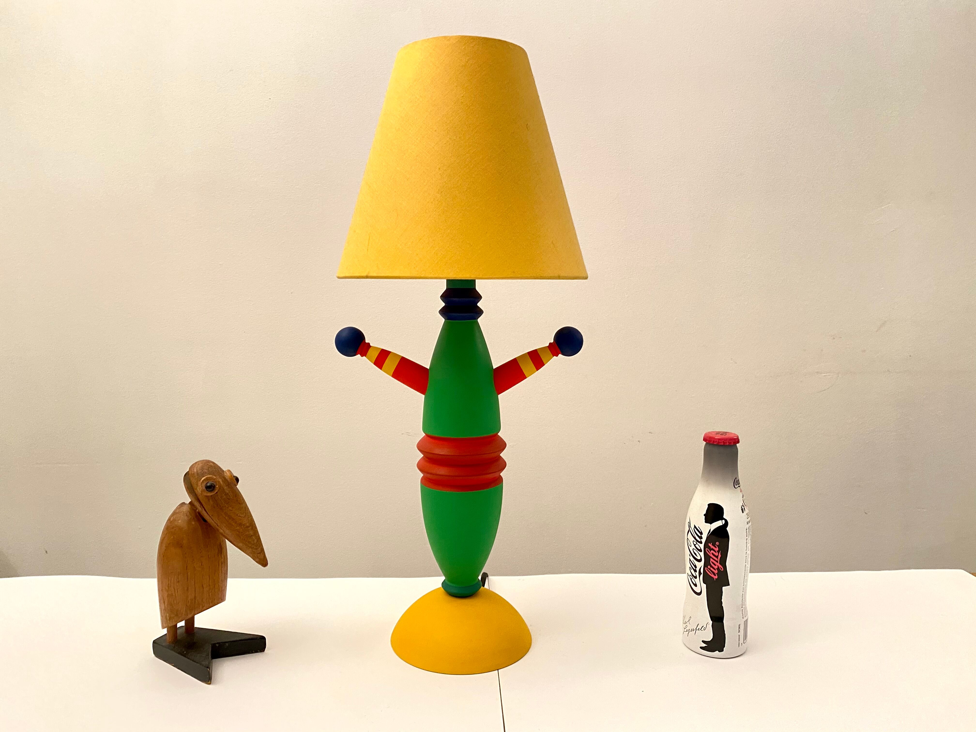 Lampe de table Totem design Olivier Vilatte vintage années 80 Memphis style