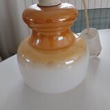 Pendant light in vintage orange and white opaline