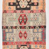 6x8 Kilim Multicolor Geometric Style Kilim Rug, 168x235 Cm