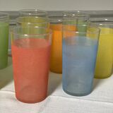Coloured granite glass orangeade glasses