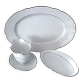 3 white porcelain plates
