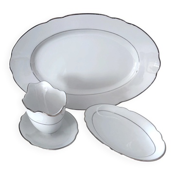 3 white porcelain plates