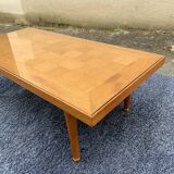 Coffee table with oak checkerboard top, 1960s